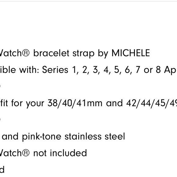 MICHELE 3 link pink silicone Apple Watch band
NWOT - Picture 5 of 5